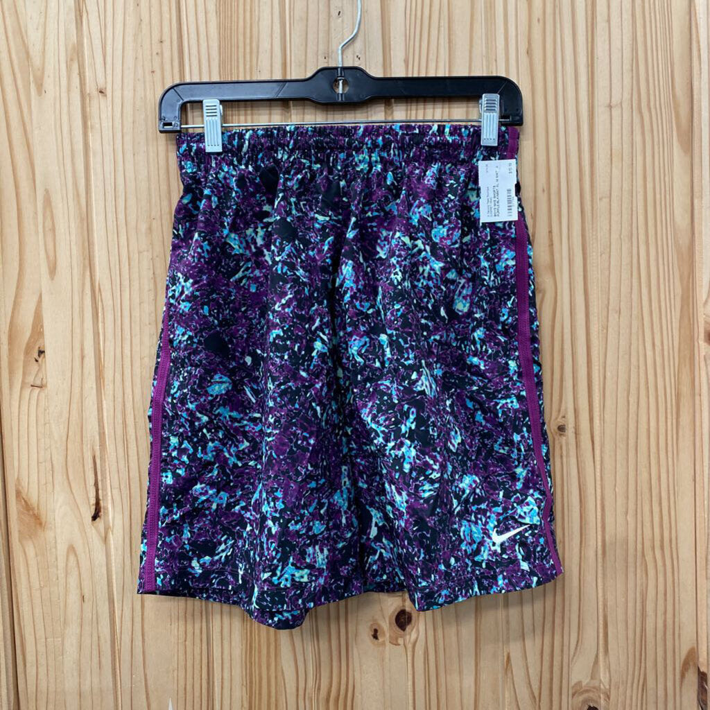 BOYS NIKE SHORTS PURPLE/BLK/MINT XL 14 NWT