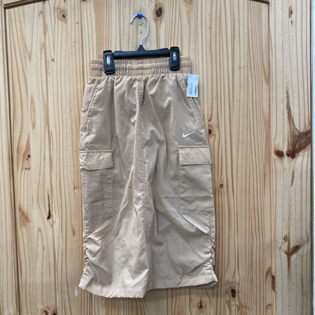 GIRLS NIKE SKIRT TAN/WHITE S 8 NWT