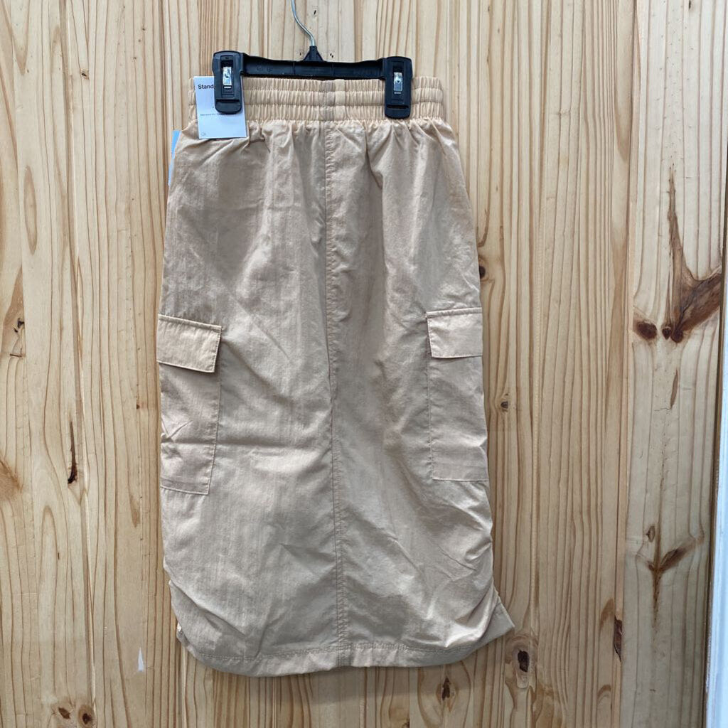 GIRLS NIKE SKIRT TAN/WHITE S 8 NWT