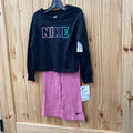 GIRLS NIKE 2PC SET BLK/PINK 4T NWT