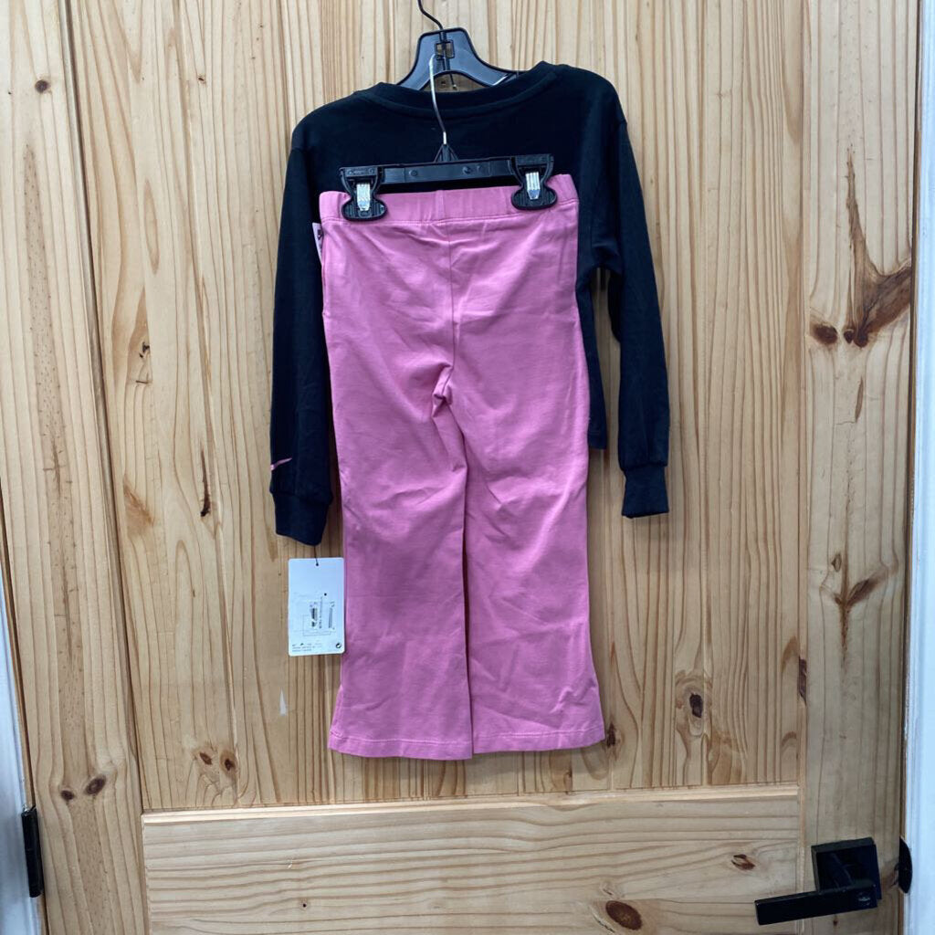 GIRLS NIKE 2PC SET BLK/PINK 4T NWT