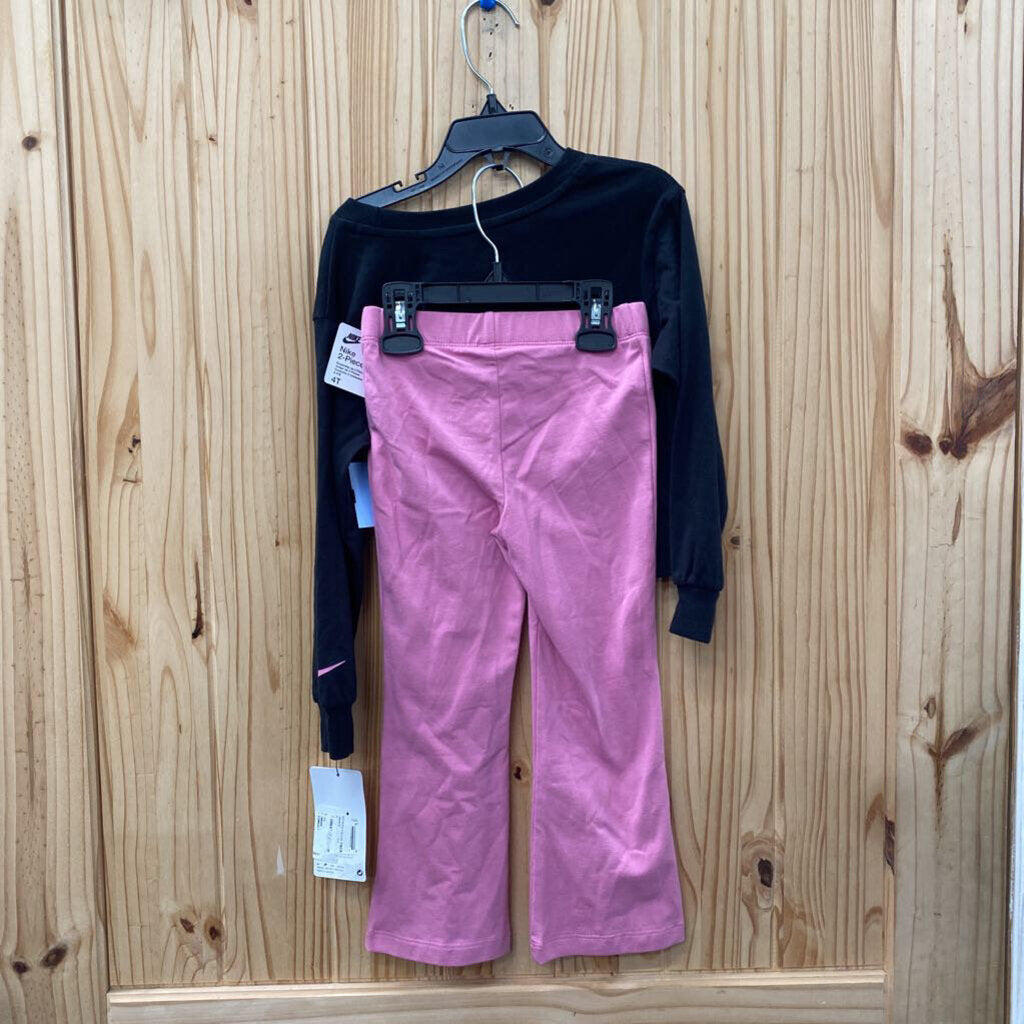 GIRLS NIKE 2PC SET BLK/PINK 4T NWT