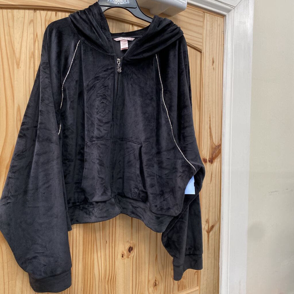 WOMENS VICTORIA'S SECRET BLK VELOUR JACKET XXL