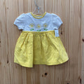 GIRLS CLASS CLUB BABY DRESS YELLOW/WHITE W/FLOWERS 18M