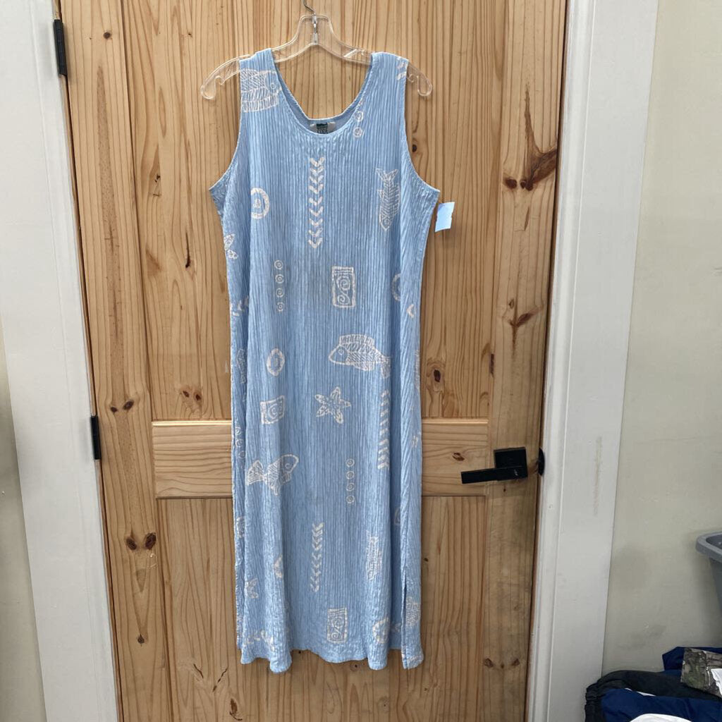 WOMENS FASHION CODE SKY BLUE/WHITE DRESS
