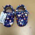 MONKEY FEET CHRISTMAS THEME SHOES BLUE 6/12M SPW