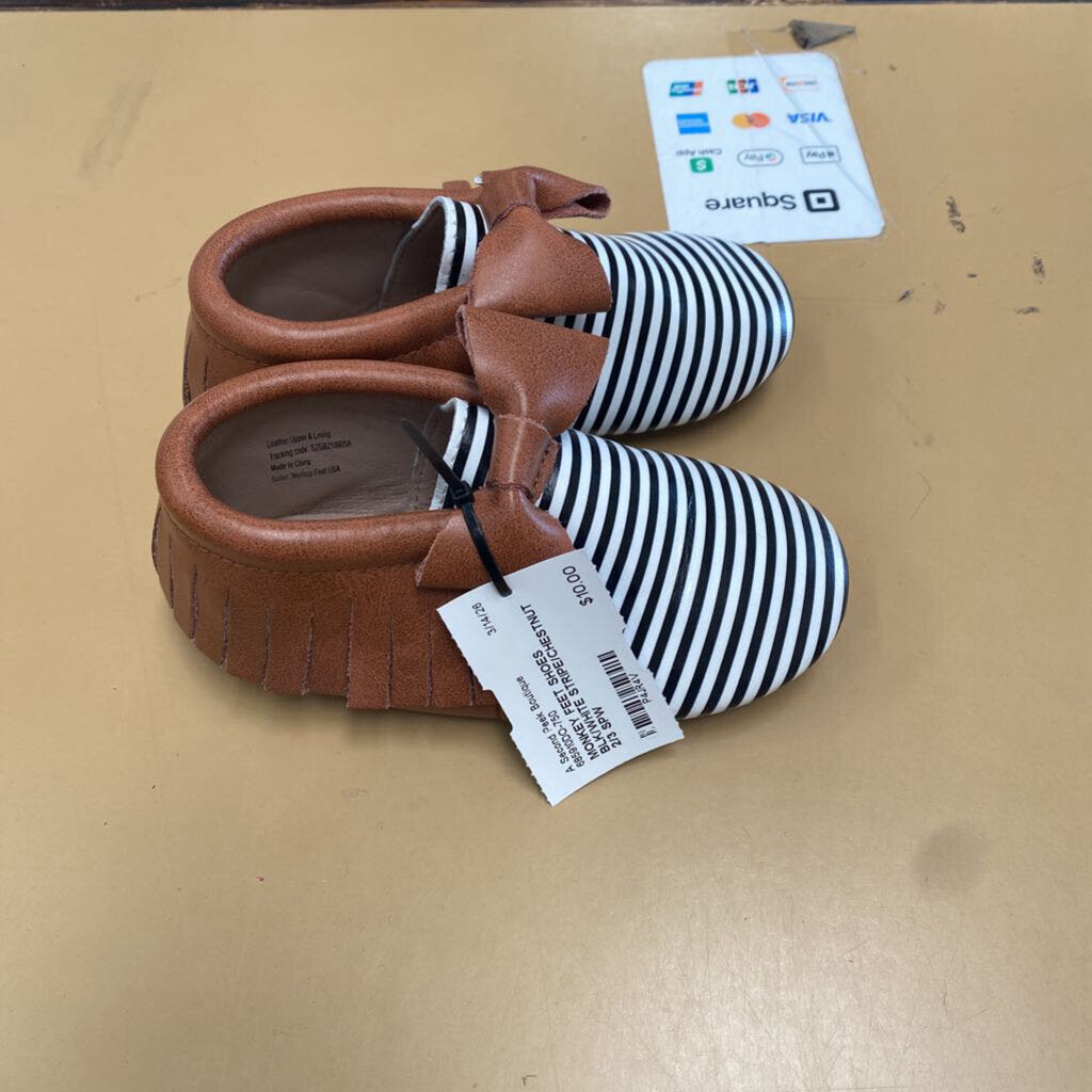 MONKEY FEET SHOES BLK/WHITE STRIPE/CHESTNUT 2/3 SPW