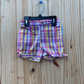 GIRLS APPLE BOTTOMS PINK/YELLOW PLAID SHORTS 24M