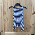 GIRLS COPPER KEY NAVY BLUE/WHITE STRIPE TOP M 8