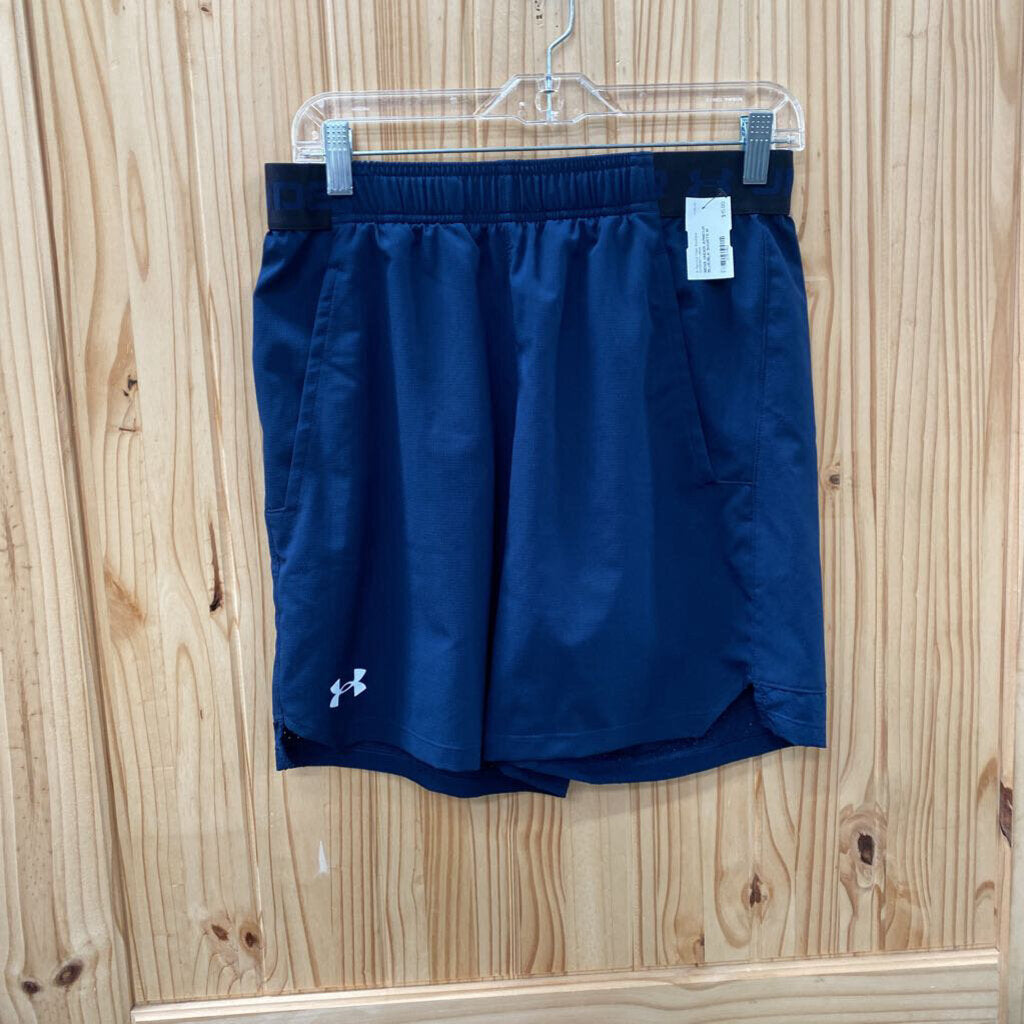 MENS UNDER ARMOUR BLUE/BLK SHORTS M