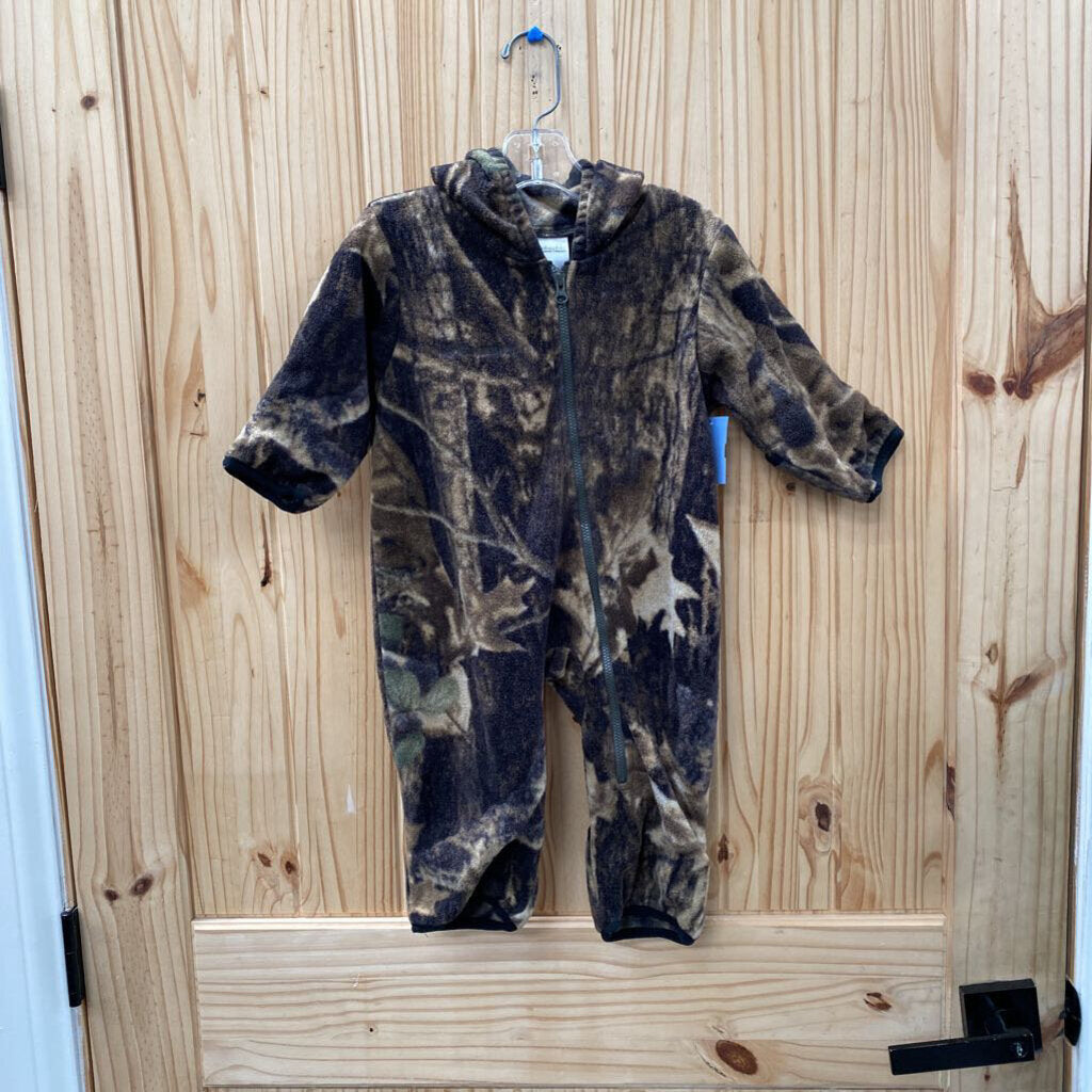 BOYS COLUMBIA CAMO FLEECE ROMPER W/HOOD 12M