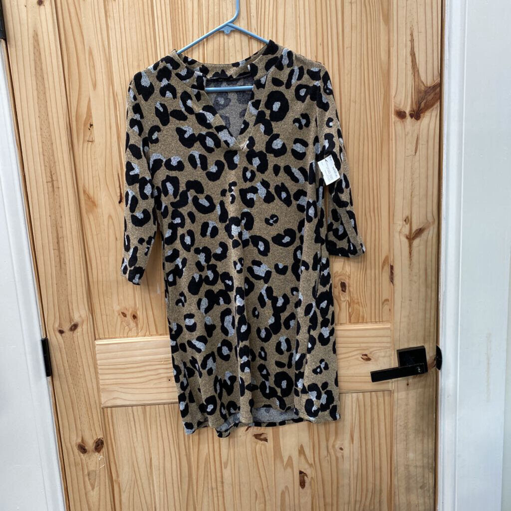 WOMENS HEIMISH USA LEOPARD SWEATER DRESS S
