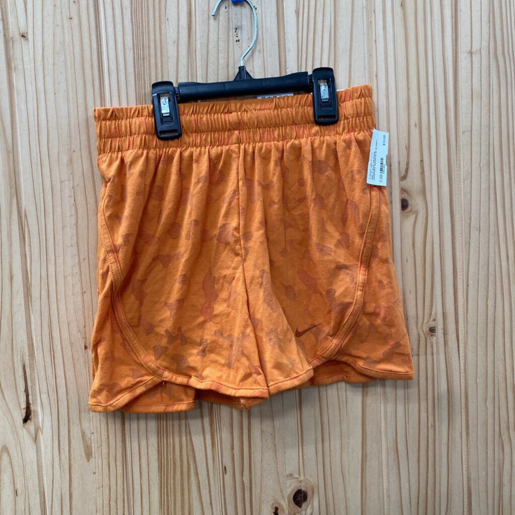 GIRLS NIKE ORANGE LEOPARD SHORTS M 10 NWT