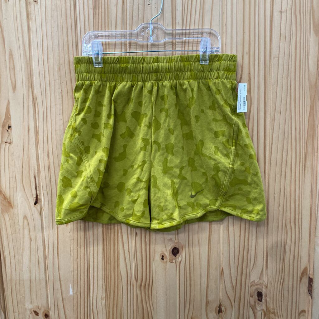 GIRLS NIKE OLIVE GREEN LEOPARD SHORTS L 12 NWT