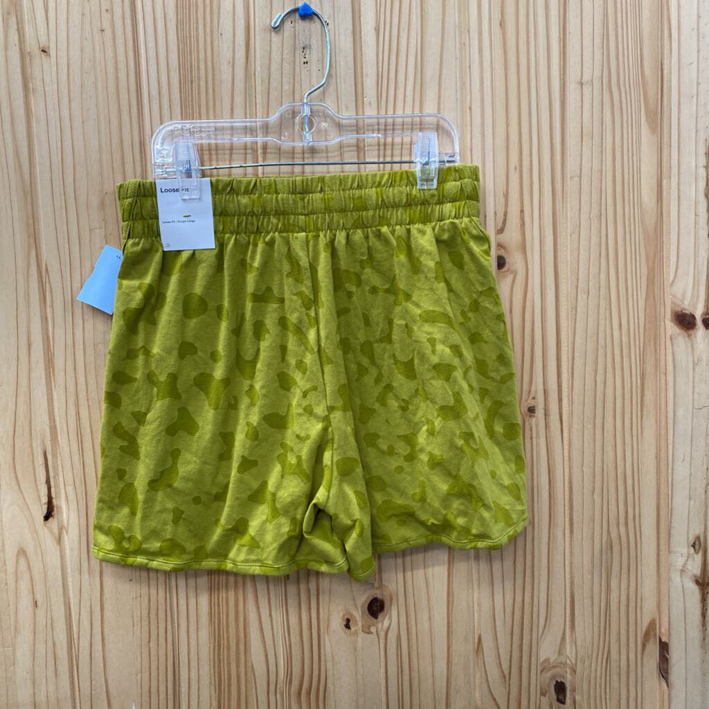 GIRLS NIKE OLIVE GREEN LEOPARD SHORTS L 12 NWT