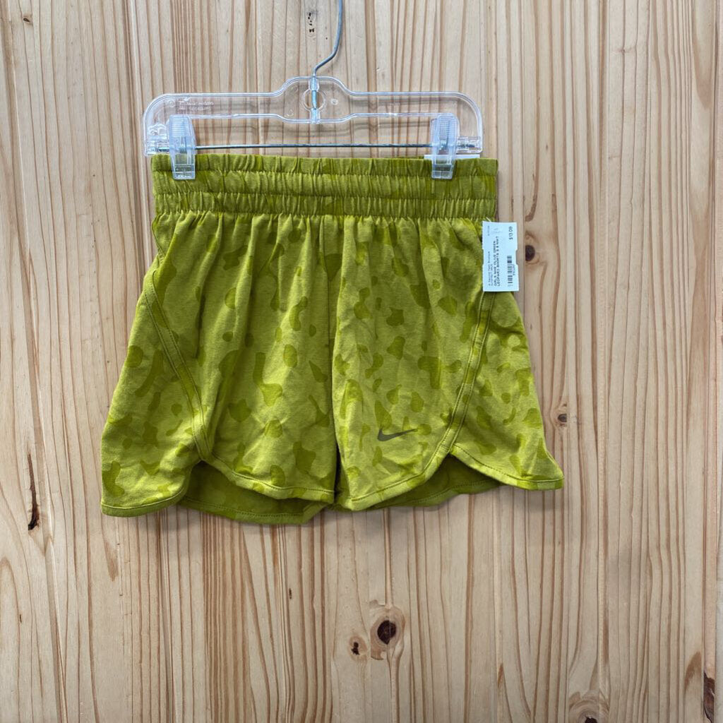 GIRLS NIKE OLIVE GREEN LEOPARD SHORTS S 8 NWT