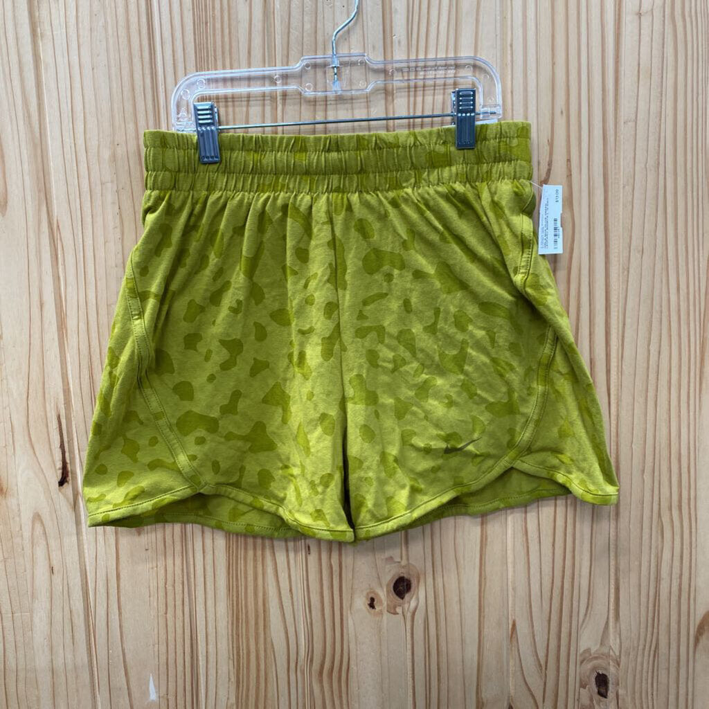 GIRLS NIKE OLIVE GREEN LEOPARD SHORTS L 12 NWT