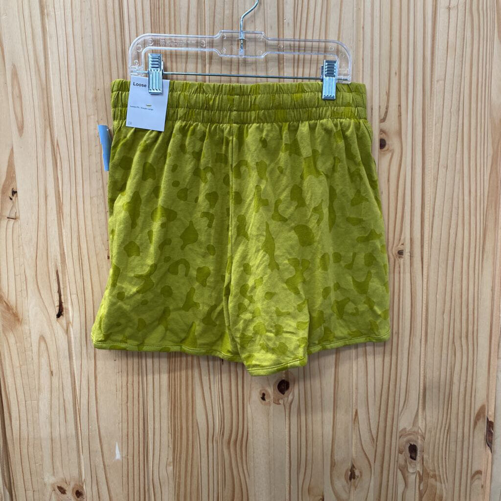 GIRLS NIKE OLIVE GREEN LEOPARD SHORTS L 12 NWT