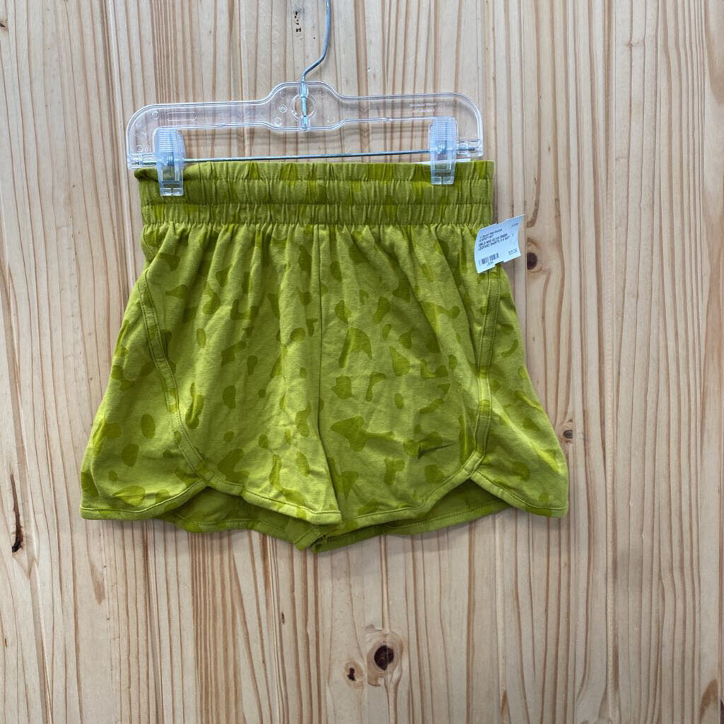 GIRLS NIKE OLIVE GREEN LEOPARD SHORTS S 8 NWT