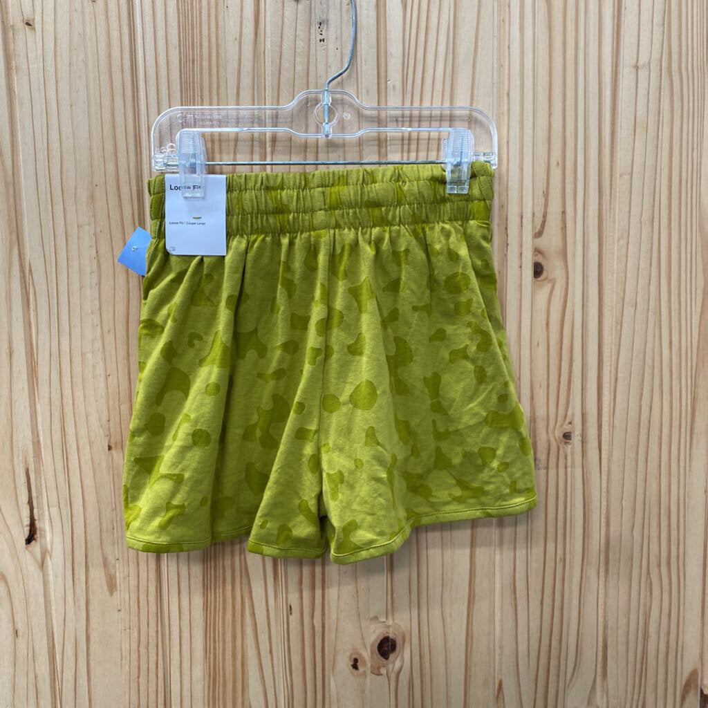 GIRLS NIKE OLIVE GREEN LEOPARD SHORTS S 8 NWT