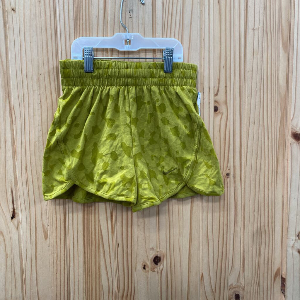 GIRLS NIKE OLIVE GREEN LEOPARD SHORTS S 8 NWT