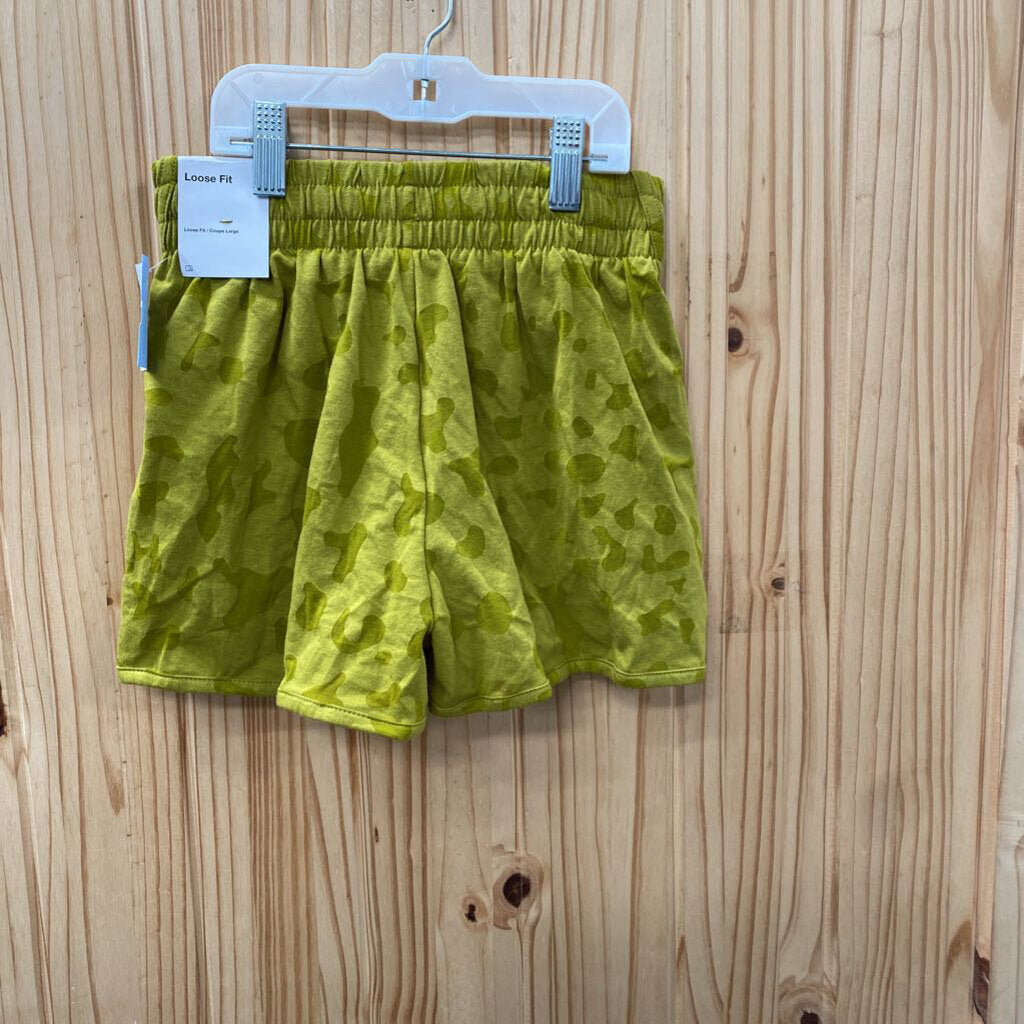 GIRLS NIKE OLIVE GREEN LEOPARD SHORTS S 8 NWT