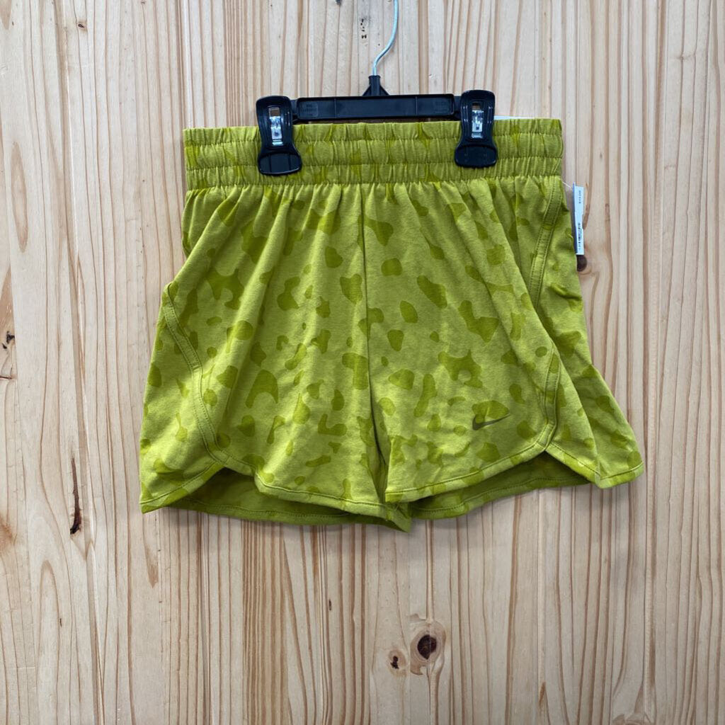 GIRLS NIKE OLIVE GREEN LEOPARD SHORTS M 10 NWT