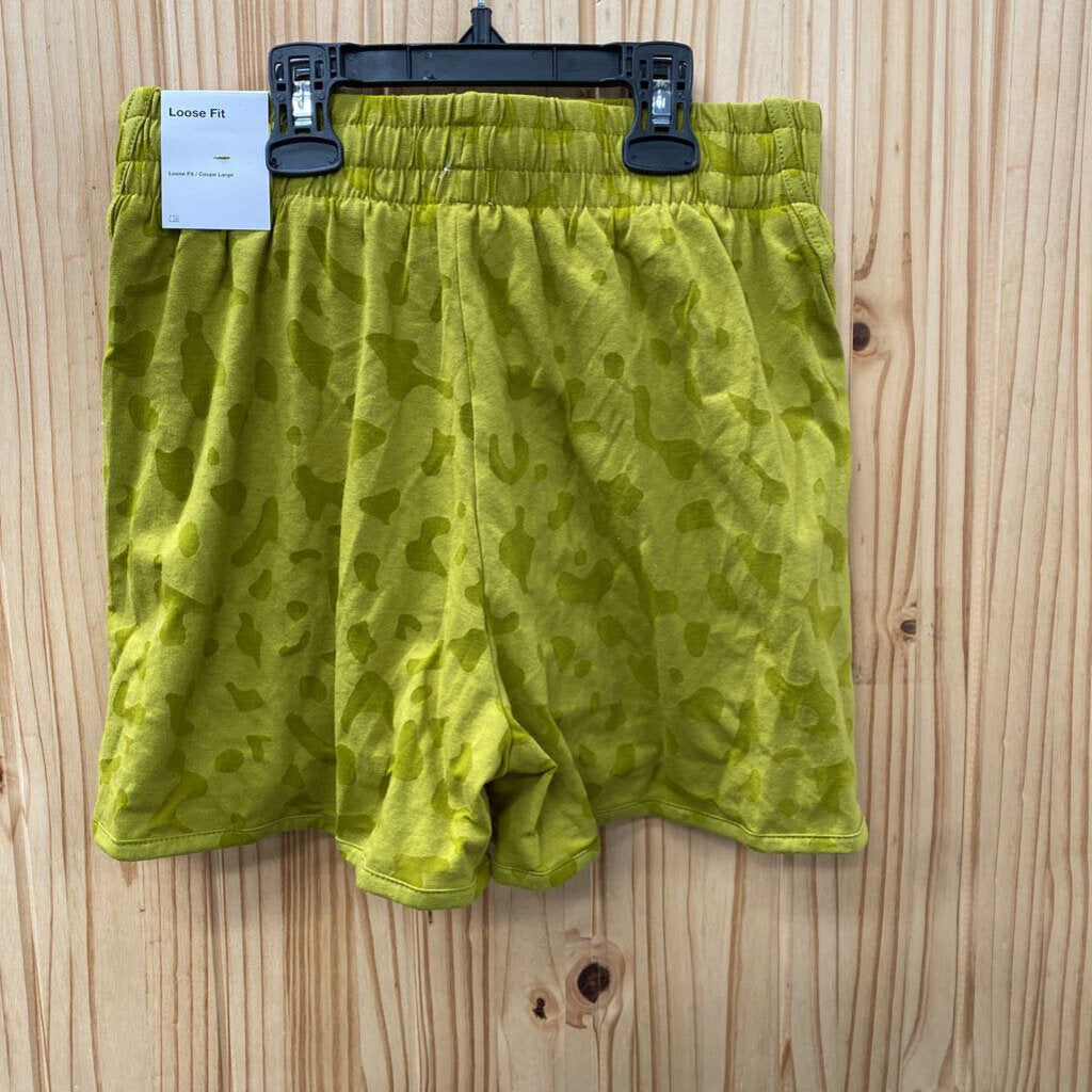 GIRLS NIKE OLIVE GREEN LEOPARD SHORTS L 12 NWT