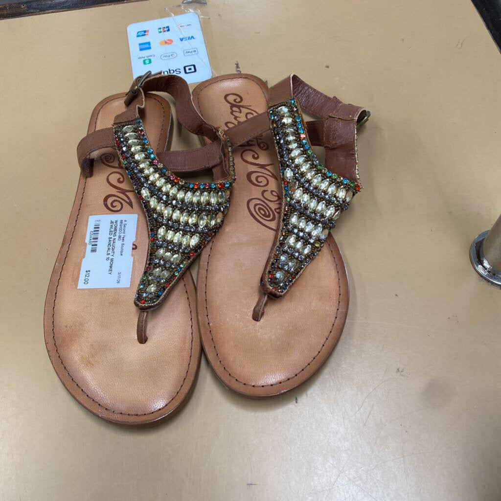 WOMENS NAUGHTY MONKEY JEWLED SANDALS 10