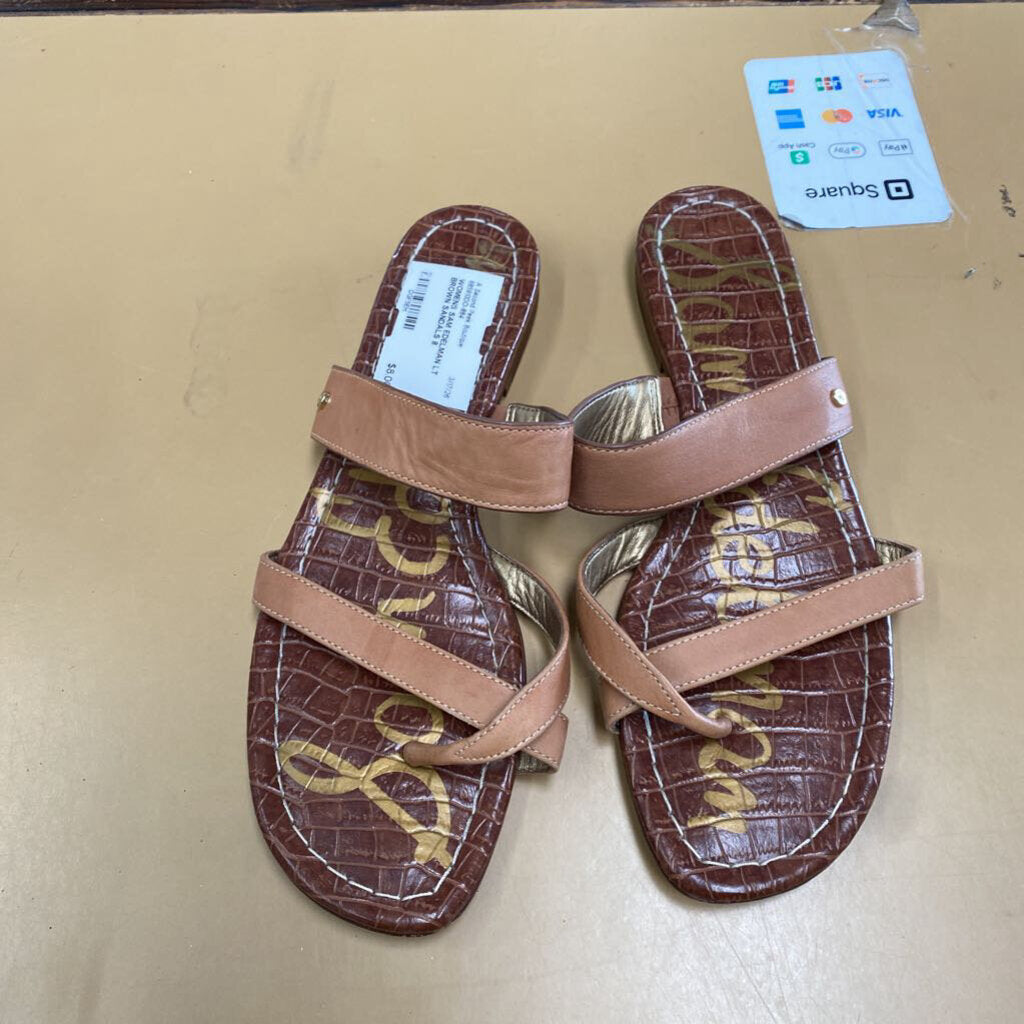 WOMENS SAM EDELMAN LT BROWN SANDALS 8
