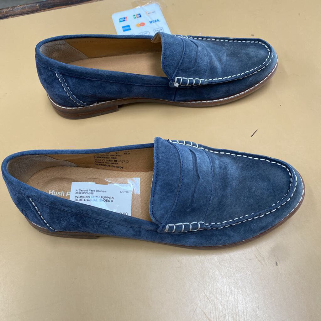 WOMENS HUSH PUPPIES BLUE CASUAL SHOES 8