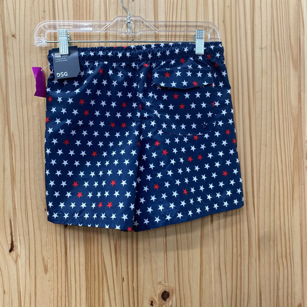BOYS DSG NAVY BLUE SHORTS W/SATRS S 8/9 NWT