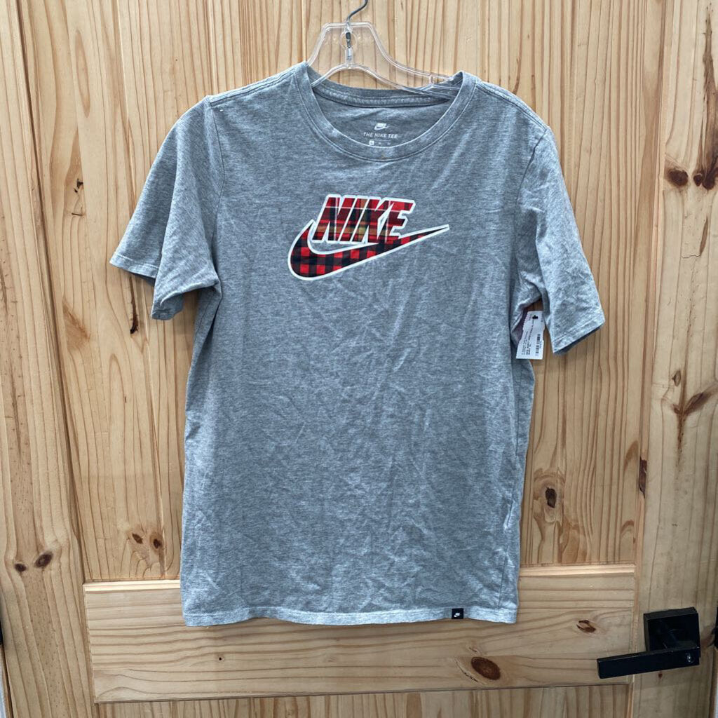 NIKE SHIRT GREY/RED PLAID SHIRT XL