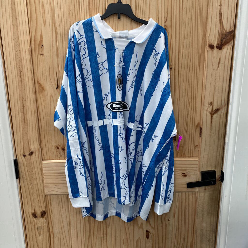 MENS NIKE INC LS BLUE/WHITE STRIPE LS SHIRT XL NWT