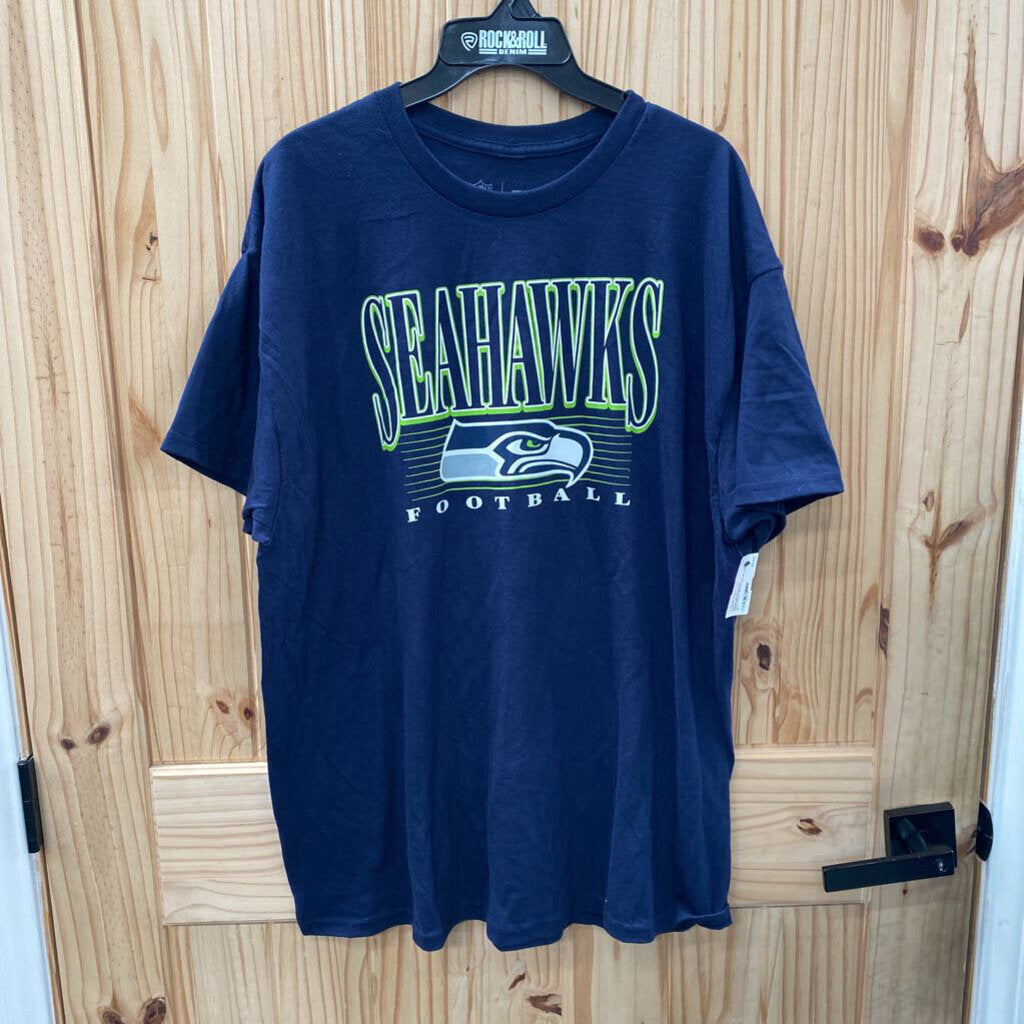 MENS SEAHAWKS FOOTBALL NAVY BLUE SHIRT XL