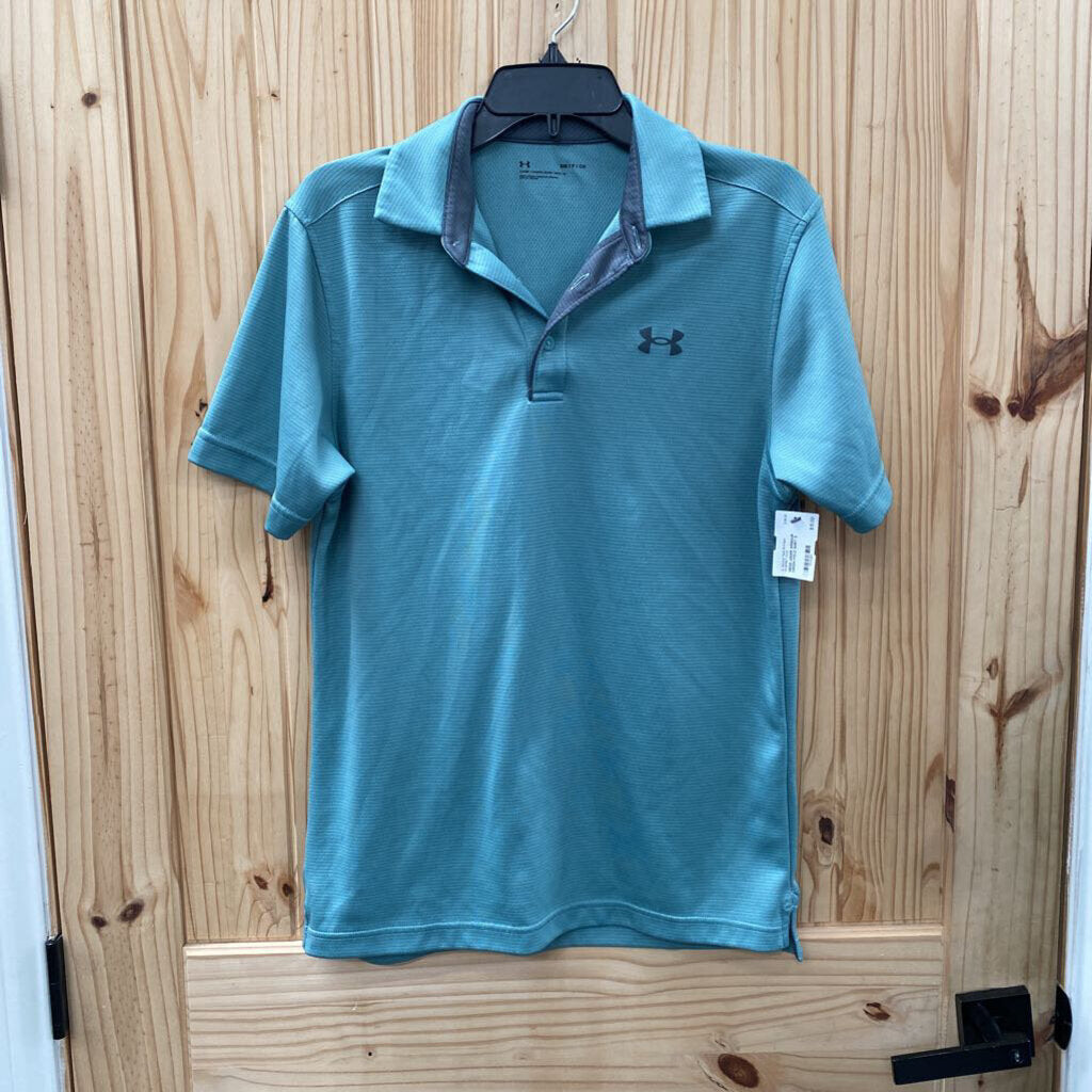 MENS UNDER ARMOUR GREEN POLO SHIRT S