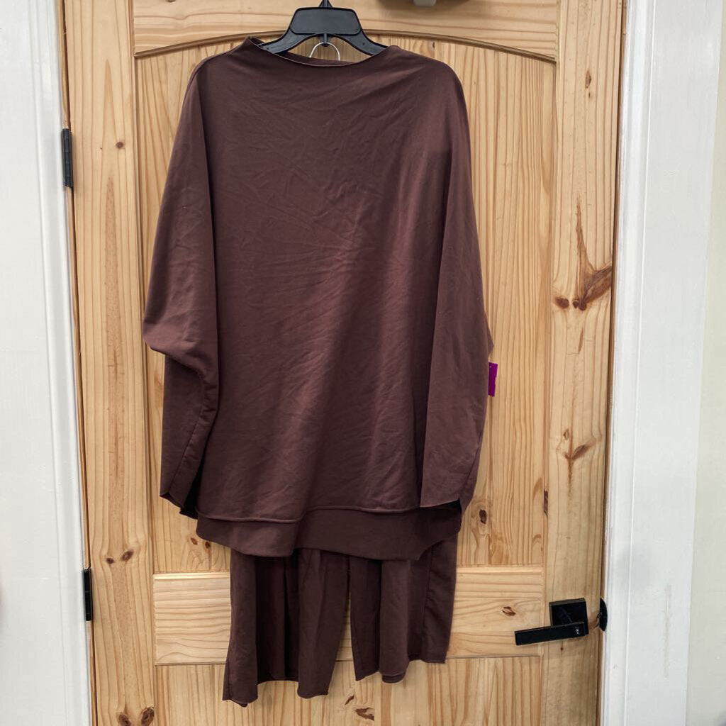 WOMENS 2PC SET DK BROWN XXXXL
