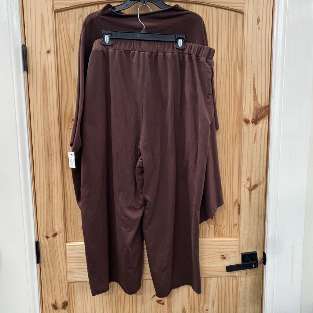 WOMENS 2PC SET DK BROWN XXXXL