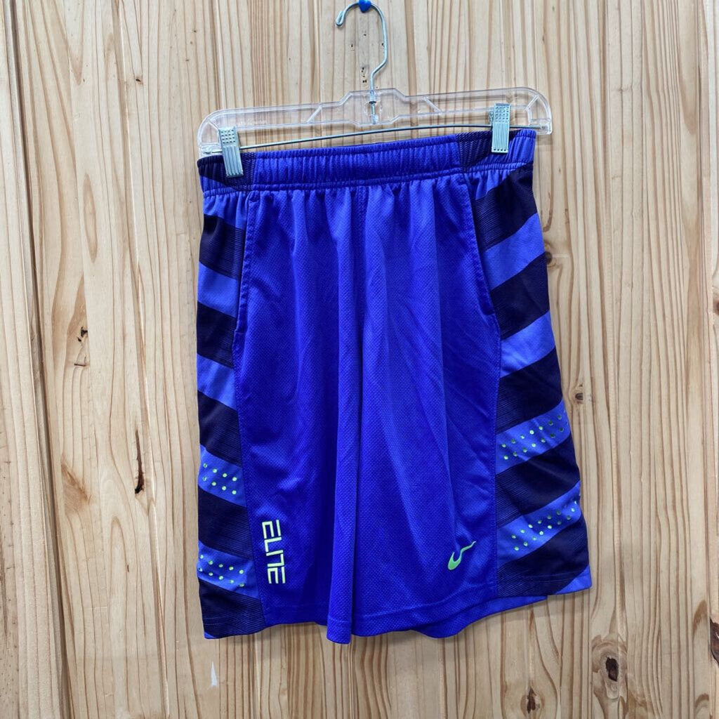 BOYS NIKE ELITE PURPLE/NEON GREEN SHORTS M 10