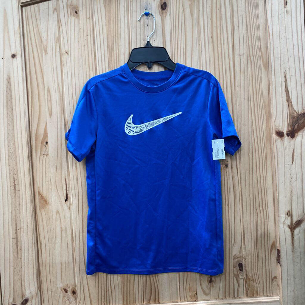 BOYS NIKE ROYAL BLUE/WHITE SHIRT L 12