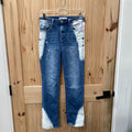 WOMENS RISEN DENIM JEANS BLEACHED 7