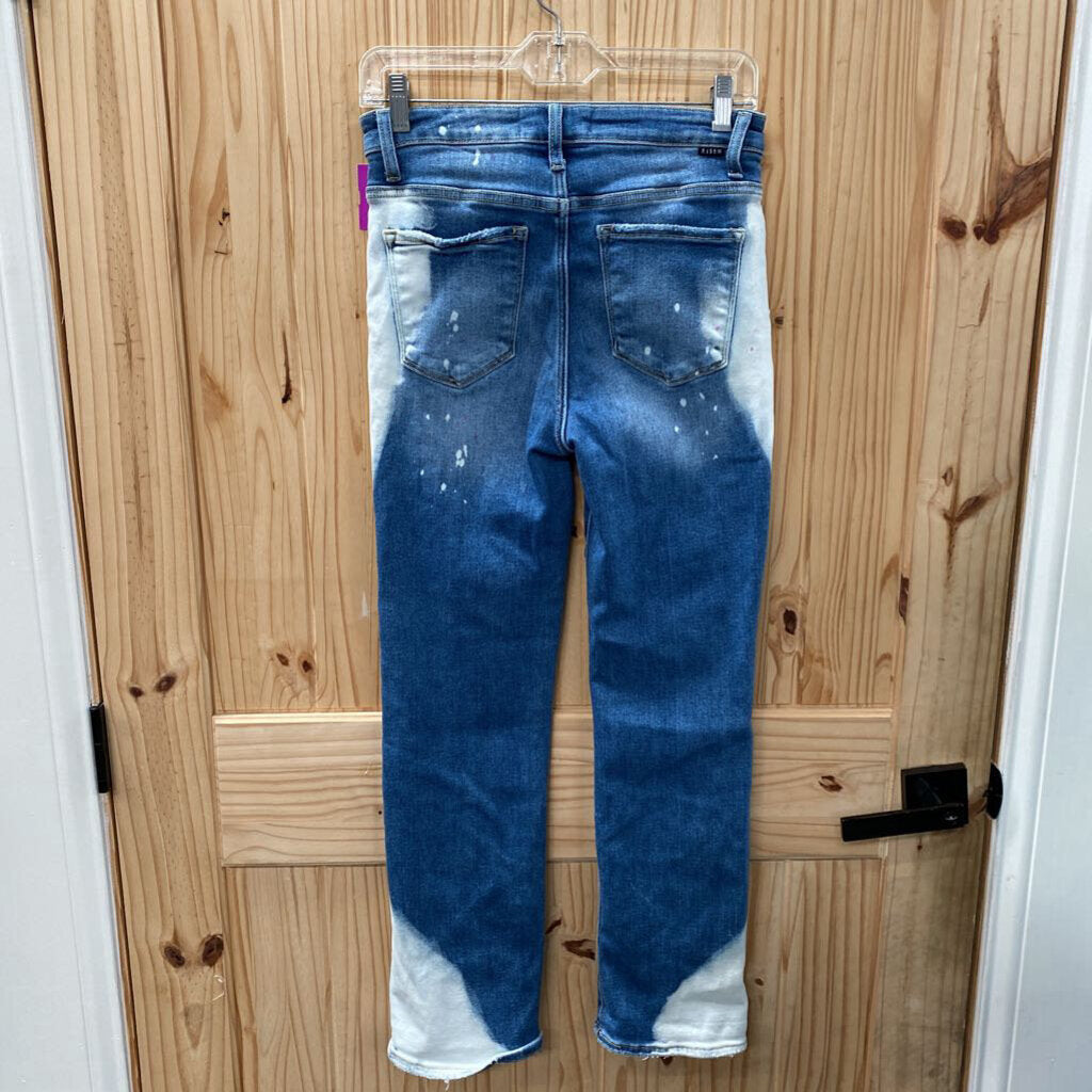WOMENS RISEN DENIM JEANS BLEACHED 7