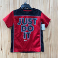 BOYS NIKE JUST DO IT RED/BLK/GREY SHIRT 4