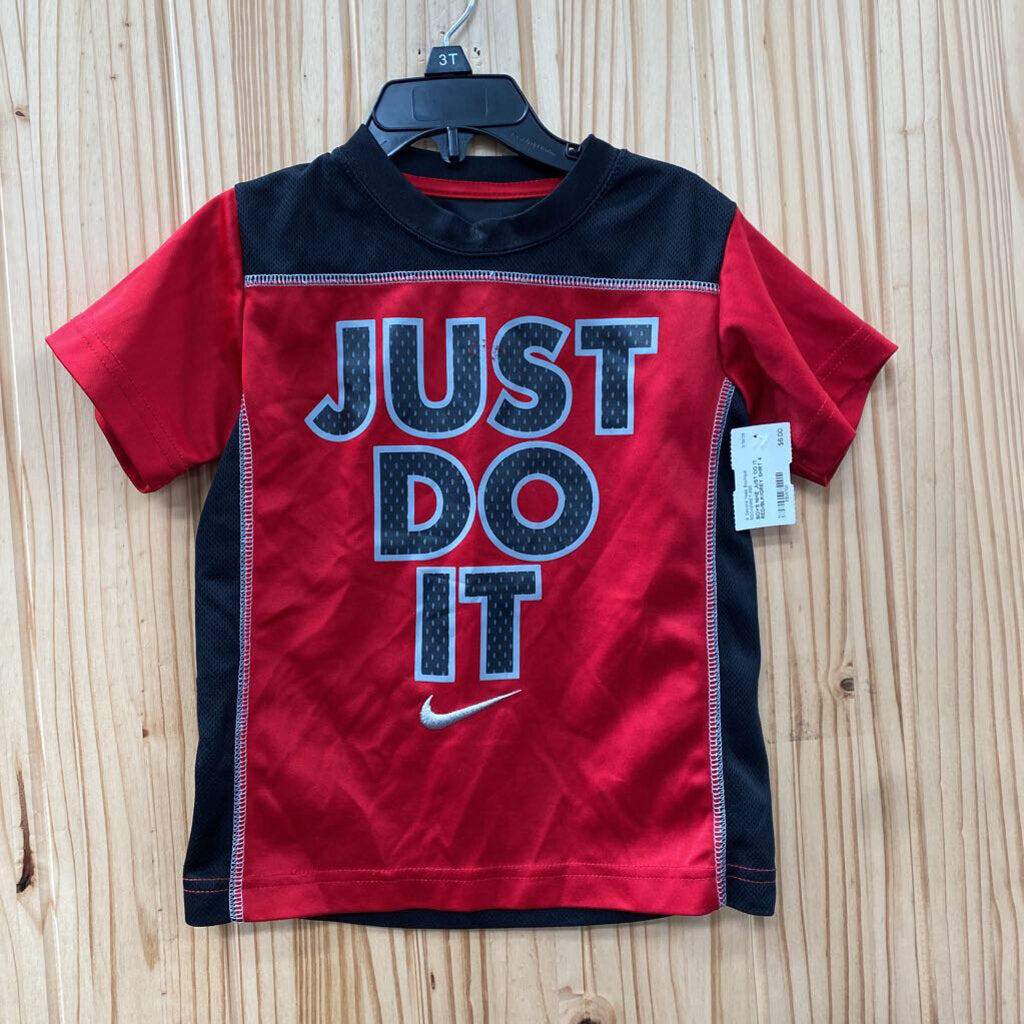 BOYS NIKE JUST DO IT RED/BLK/GREY SHIRT 4