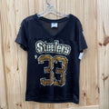 WOMENS VS PINK STEELERS BLK/WHITE/GOLD JERSEY SHIRT S