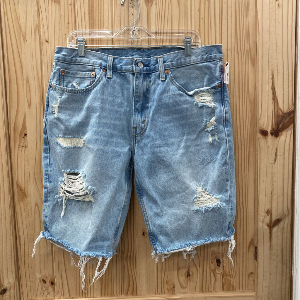 MENS LEVIS LT DENIM DIST. JEAN SHORTS 36