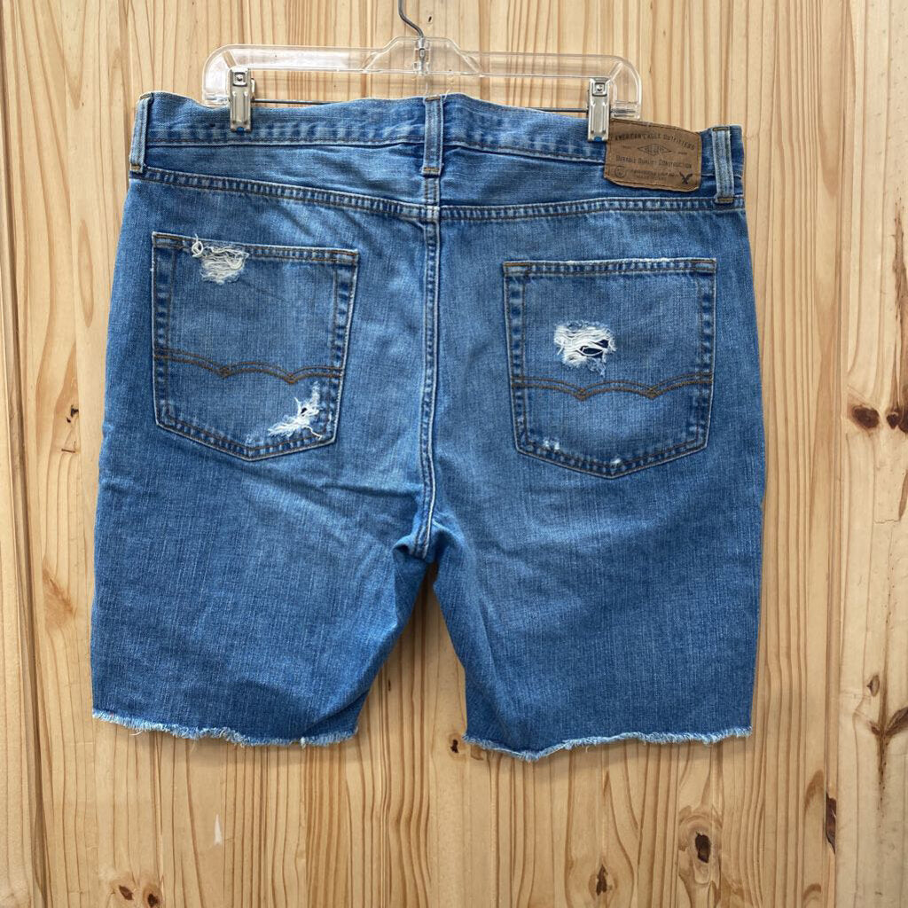 MENS AMERICAN EALE DENIM DIST. JEAN SHORTS 36