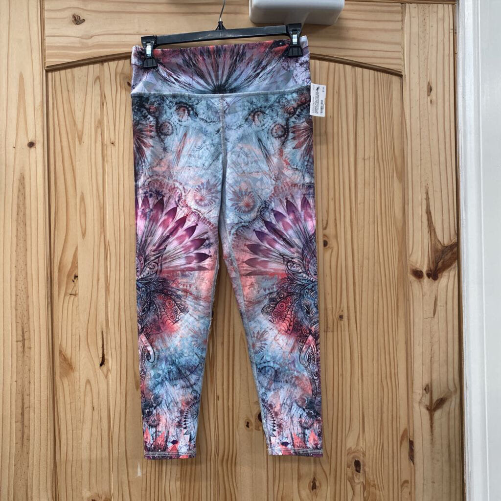 WOMENS EVOLUTION AND CREATION CAPRI LEGGINGS SKY BLUE/PURPLE/PINK M