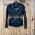 WOMENS FASHIONOVA BLK SHEER CASUAL BLAZER S