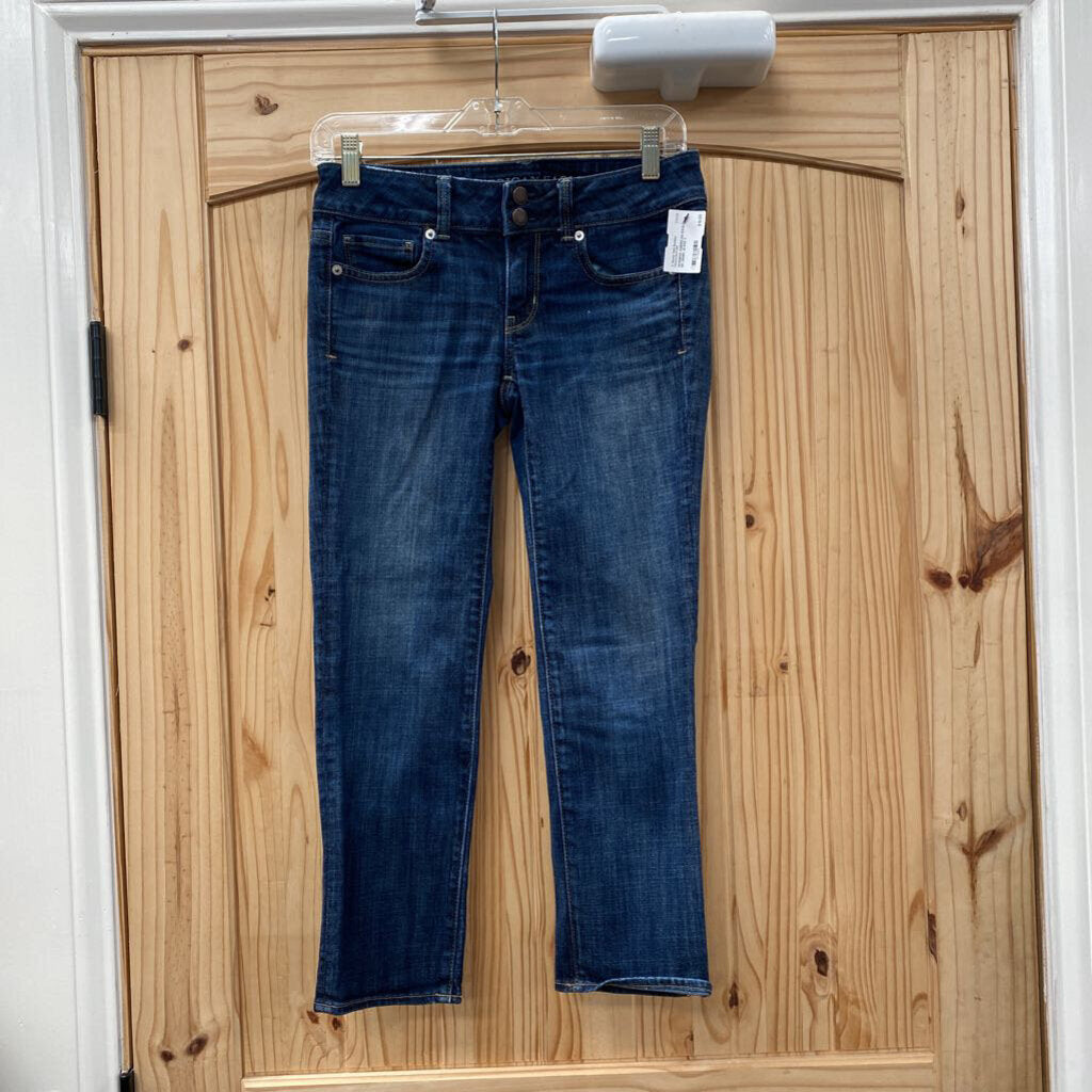 WOMENS AMERICAN EAGLE DK DENIM JEANS 0